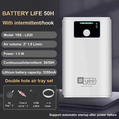 Akváriumi tartozékok Fishbowl oxigénszivattyú töltés kétcélú légszivattyú USB lítium akkumulátor hordozható némító kültéri horgászat