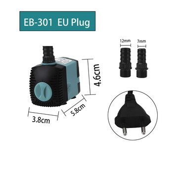 Потопяема водна помпа EU/US Plug Помпа за аквариум 3/10/25 W с вендузи Фонтан за аквариум Ултра-тих филтър Езерце за риба