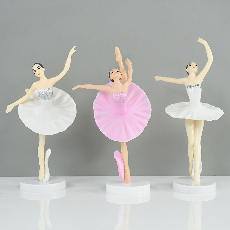 Šokanti baleto mergina Auksinė sidabrinė krištolo žvaigždžių torto dekoras Plastikinė figūrėlė Balerinos torto viršelis Vestuvių gimtadienio torto reikmenys