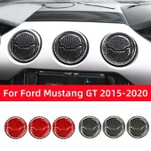 Για αξεσουάρ Ford Mustang GT 2015-2021 Αξεσουάρ Carbon Fiber Κεντρικό ταμπλό κλιματιστικού Εξόδου Εξαερισμού Διακοσμητικό κάλυμμα
