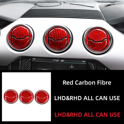 Για αξεσουάρ Ford Mustang GT 2015-2021 Αξεσουάρ Carbon Fiber Κεντρικό ταμπλό κλιματιστικού Εξόδου Εξαερισμού Διακοσμητικό κάλυμμα