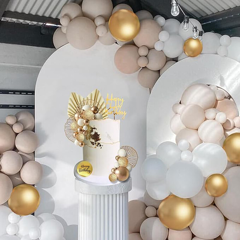 Balto aukso rutuliukai tortų tvarsčiai Kamuoliukai gimtadienio tortų papuošimai gimtadienio Boho vestuvių kūdikių vakarėlio dekoravimui