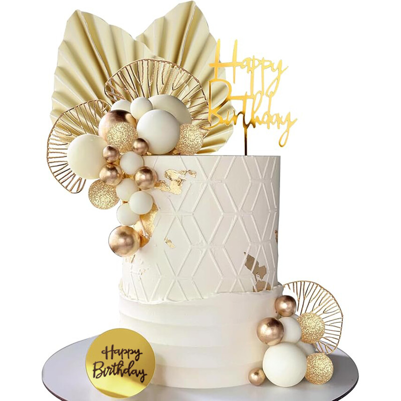 Balto aukso rutuliukai tortų tvarsčiai Kamuoliukai gimtadienio tortų papuošimai gimtadienio Boho vestuvių kūdikių vakarėlio dekoravimui
