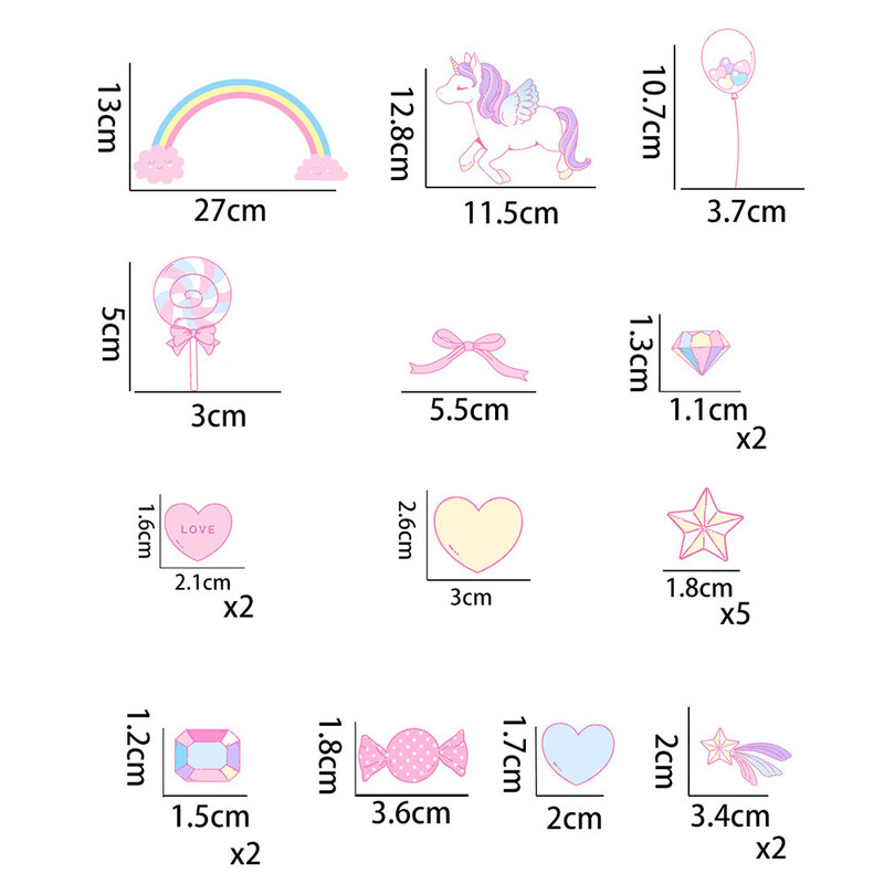 1Set INS Svietiace jednorožcové dúhové nástenné nálepky Umelecké dekorácie do domácnosti Nástenné nálepky na párty, svadbu, detskú izbu, dekorácie, doplnky