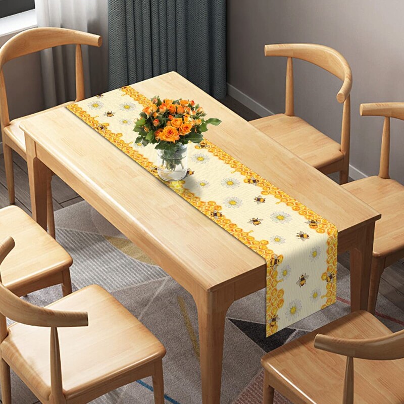 Summer Bee Daisy Lanene staze za stol Dekoracije za blagdanske zabave Perive staze za blagovaonski stol Dječak Djevojčica Dekoracija za rođendanski stol