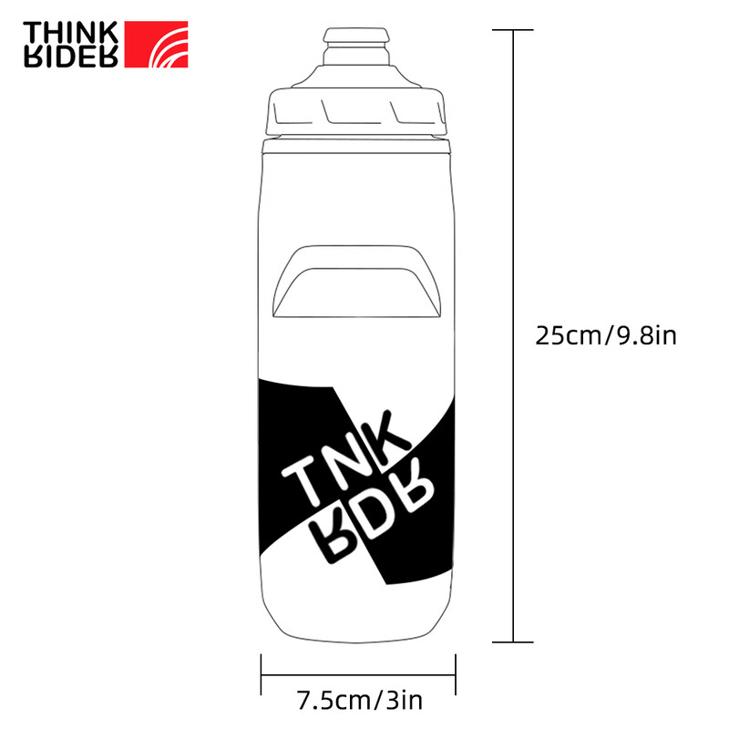 ThinkRider izolovaná cyklistická fľaša na vodu do studenej vody, prenosná 620 ml/21 oz, ultraľahká, prachotesná športová fľaša