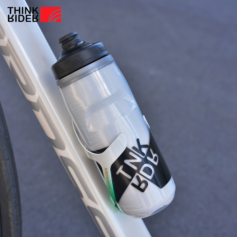 ThinkRider izolovaná cyklistická fľaša na vodu do studenej vody, prenosná 620 ml/21 oz, ultraľahká, prachotesná športová fľaša