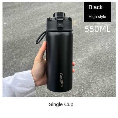 350 ml/550 ml balon de vid din oțel inoxidabil la modă cu decal 3D cană termo portabilă pahar pentru sticlă de apă termală de călătorie