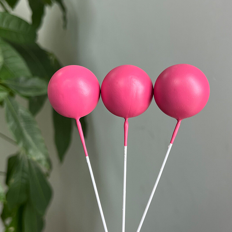 60 vnt. Hot Pink Orange Balls torto apmušalai 2–4 cm geltonos oranžinės rožės rožinės spalvos torto rutuliukai, skirti nuotakos gimtadienio proga papuošti vestuvinį tortą