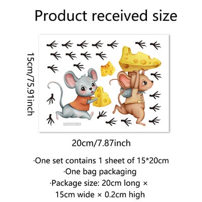 Αυτοκόλλητο αυτοκόλλητο τοίχου με τυρί κινουμένων σχεδίων για μωρό παιδικό δωμάτιο Διακόσμηση χαλκομανιών Υπνοδωμάτιο Glow In The Dark Αυτοκόλλητη ταπετσαρία