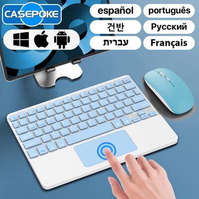 Vezeték nélküli billentyűzet érintőpaddal Android iOS Windows Bluetooth billentyűzet és egér Samsung Apple Lenovo Phone Tablet készülékhez