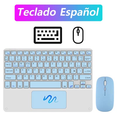 Ασύρματο πληκτρολόγιο με επιφάνεια αφής για Android iOS Πληκτρολόγιο και ποντίκι Bluetooth Bluetooth για tablet Samsung Apple Lenovo