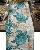 Jūros vėžlys Jūros žvaigždė Linas Stalo bėgikai Suknelės Šalikai Stalo dekoras Sodybos virtuvės stalo bėgikai Vakarėlių dekoracijos