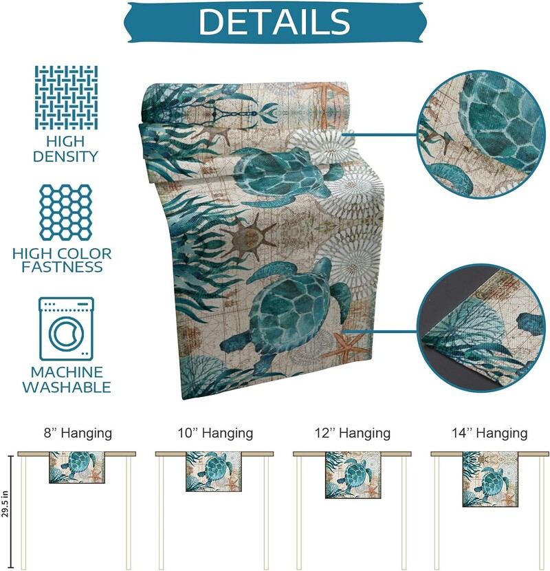 Jūros vėžlys Jūros žvaigždė Linas Stalo bėgikai Suknelės Šalikai Stalo dekoras Sodybos virtuvės stalo bėgikai Vakarėlių dekoracijos