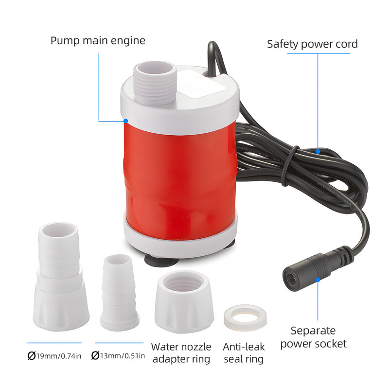 Ponorné vodné čerpadlo DC12V 20W s vysokým zdvihom 20FT, fontánové čerpadlo s vysokým prietokom, bezkefové DC čerpadlo pre domáce jazierko, fontánu s akváriom