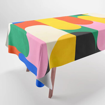Τραπεζομάντηλα με τυπωμένα γεωμετρικά σχέδια Ορθογώνιο πάρτι, ανθεκτικό στη σκόνη πανί