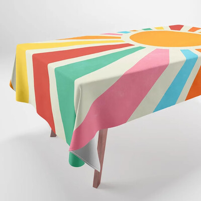 Τραπεζομάντηλα με τυπωμένα γεωμετρικά σχέδια Ορθογώνιο πάρτι, ανθεκτικό στη σκόνη πανί