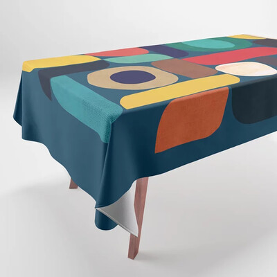 Τραπεζομάντηλα με τυπωμένα γεωμετρικά σχέδια Ορθογώνιο πάρτι, ανθεκτικό στη σκόνη πανί