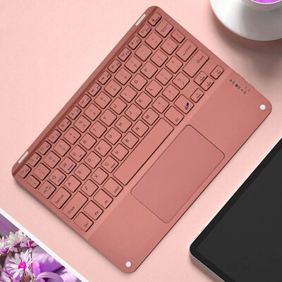 Vezeték nélküli billentyűzet érintőpaddal iPadhez Samsung Xiaomi Tablet Billentyűzet telefonhoz Laptop 10"-es Billentyűzetek Bluetooth Újratölthető