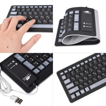 103 клавиша руска клавиатура Silicon Teclado Layout USB кабелна гъвкава Teclado компютър настолен лаптоп таблет английска руска клавиатура