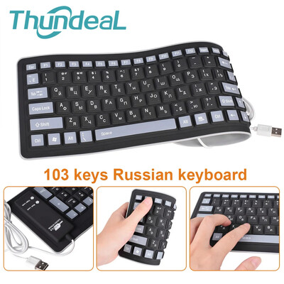 103 gombos orosz billentyűzet szilikon Teclado elrendezés USB vezetékes rugalmas Teclado PC asztali laptop tábla angol orosz billentyűzet