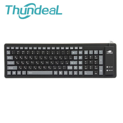 Ρωσικό πληκτρολόγιο 103 πλήκτρων Διάταξη Silicon Teclado Ενσύρματο ευέλικτο φορητό υπολογιστή Teclado PC Αγγλικό Ρωσικό πληκτρολόγιο