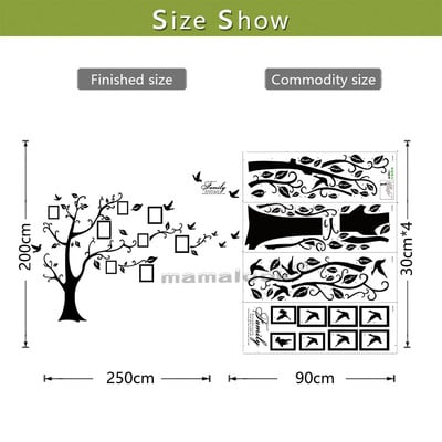 Fényképkeret fa falmatrica hálószoba nappali lakberendezési kanapé háttér fal művészet vízálló öntapadó matricák