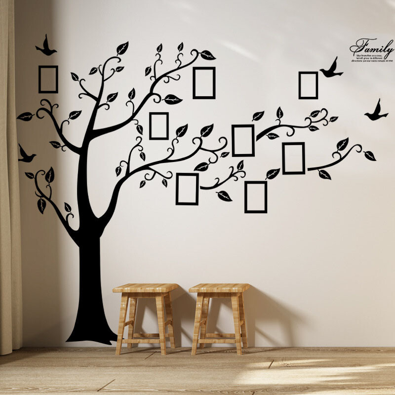 Fényképkeret fa falmatrica hálószoba nappali lakberendezési kanapé háttér fal művészet vízálló öntapadó matricák