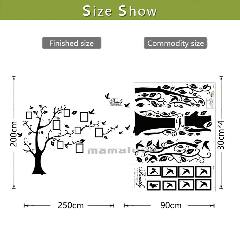 Fényképkeret fa falmatrica hálószoba nappali lakberendezési kanapé háttér fal művészet vízálló öntapadó matricák