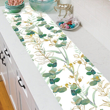 Eucalyptus Leafs Lenn Table Runner Sage Green Spring Spring Summer Anniversary Dining Table Decoration for Home Party Wedding Decor