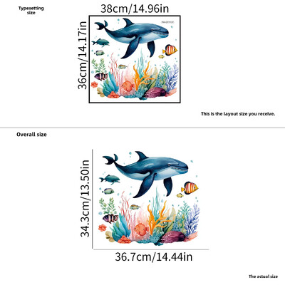 Autocolante transfrontaliere cu rechin țestoasă Amazon Decorarea băii Autocolante de perete autoadezive Material PVC Comerț cu ridicata