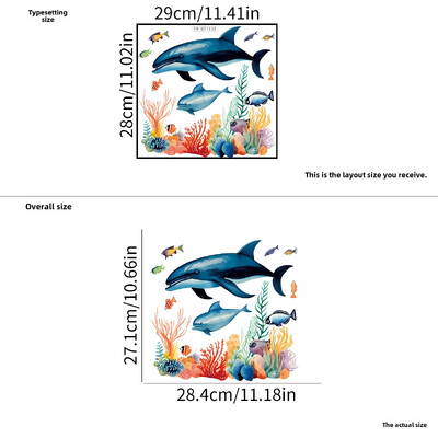 Autocolante transfrontaliere cu rechin țestoasă Amazon Decorarea băii Autocolante de perete autoadezive Material PVC Comerț cu ridicata