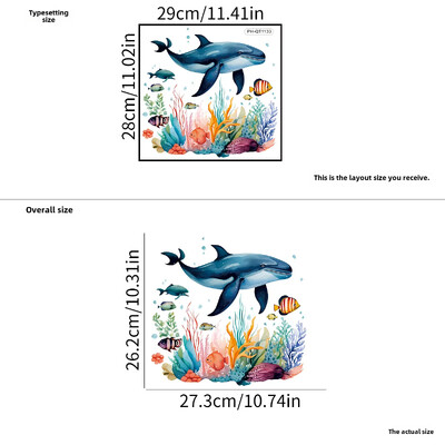 Autocolante transfrontaliere cu rechin țestoasă Amazon Decorarea băii Autocolante de perete autoadezive Material PVC Comerț cu ridicata