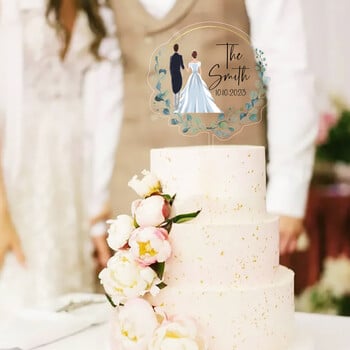 Custom Last Name Cake Topper for Wedding Rustic Wedding Mr and Mrs Cake Topper Personalized Wedding Cake Topper Ακρυλικό