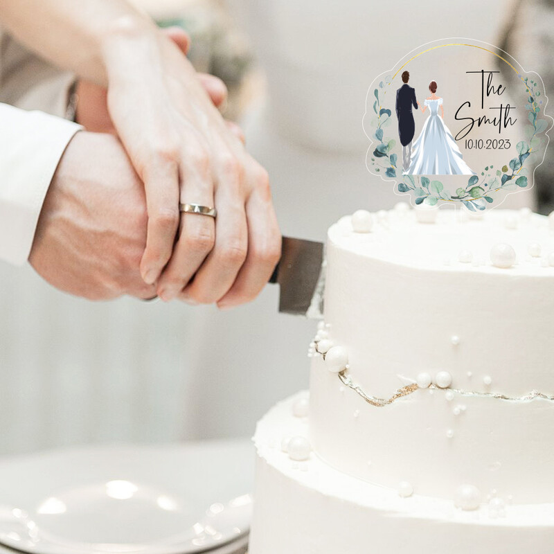 Individualizuotos pavardės torto viršus vestuvėms Kaimiškas vestuvių ponas ir ponia torto viršelis suasmenintas vestuvinis torto viršus akrilas