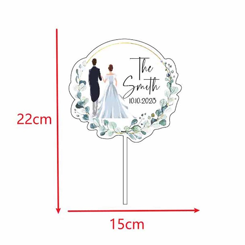 Individualizuotos pavardės torto viršus vestuvėms Kaimiškas vestuvių ponas ir ponia torto viršelis suasmenintas vestuvinis torto viršus akrilas