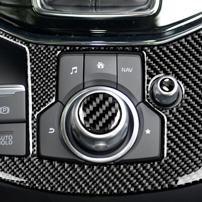 Για Mazda 3 6 CX-5 CX-9 2016 2017 Auto Carbon Fiber Central Console Multimedia Volume Button Cover Trim Accesorios Para Vehículos