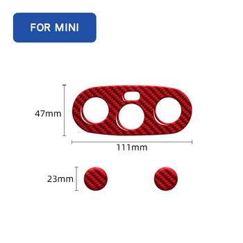 Για Mini Cooper One R50 R53 2002-2004 Αξεσουάρ Ρύθμιση θέρμανσης καθισμάτων γραναζιών αυτοκινήτου Πλαίσιο κουμπιού Ρύθμιση κουμπιού Αυτοκόλλητο Real Soft Carbon Fiber