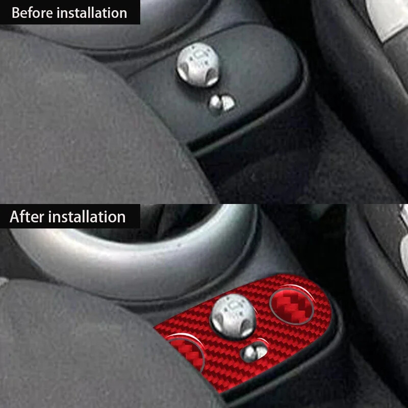 Mini Cooper One R50 R53-hoz 2002-2004 Tartozékok Autóülés Fűtés Beállító Gombkeret Valódi Puha Szénszálas matrica