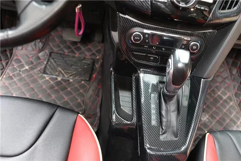 Kryty ovládacích panelov klimatizácie z uhlíkových vlákien, obloženie, vhodné pre Ford Focus 2012 2013 2014 MK3, príslušenstvo, nálepky ABS