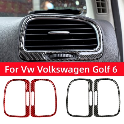За Volkswagen Golf 6 Gti R MK6 2008-2012 Карбонови влакна Автомобилно арматурно табло Ляво и дясно Декоративни вентилационни отвори Стикери Аксесоари