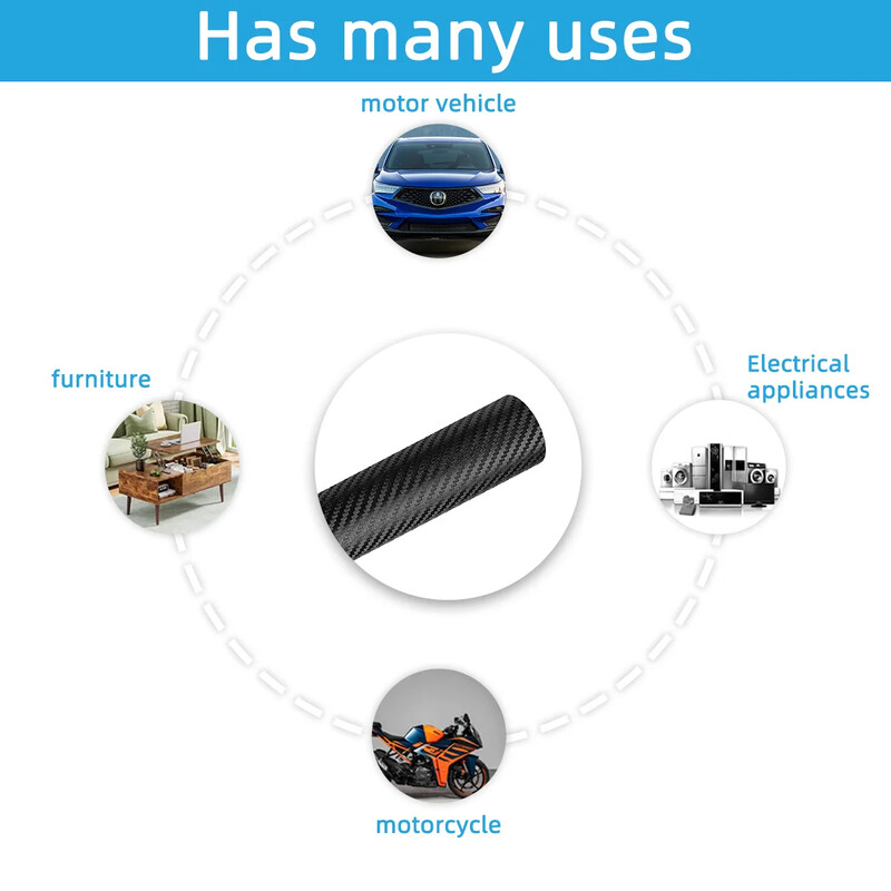 3D anglies pluošto automobilių lipdukai Daugiaspalvė ritininė plėvelė Vinilo apvyniojimas salono auto stiliaus lipdukas dekoro motociklo nešiojamojo kompiuterio odos lipdukas