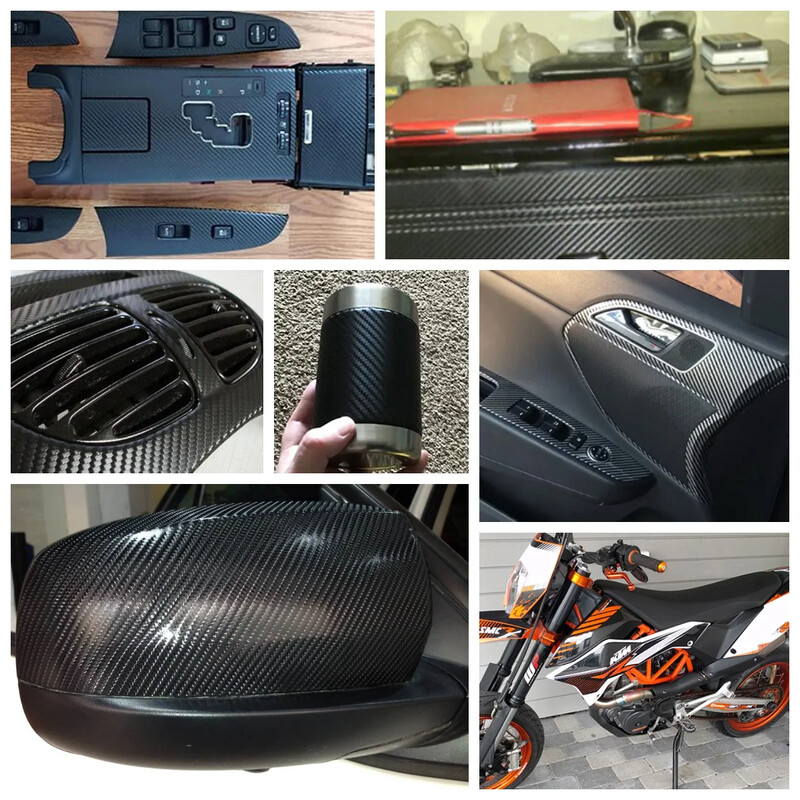 3D anglies pluošto automobilių lipdukai Daugiaspalvė ritininė plėvelė Vinilo apvyniojimas salono auto stiliaus lipdukas dekoro motociklo nešiojamojo kompiuterio odos lipdukas