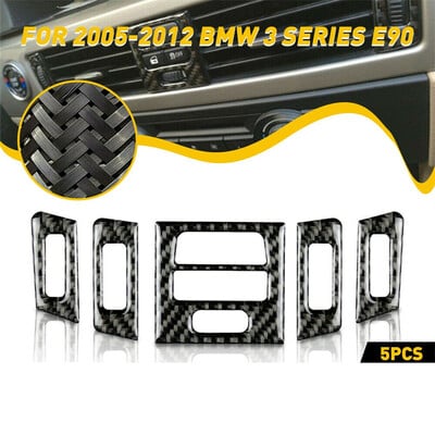 Pre BMW E90 E92 E93 3 Series 2005-2012, kryt vetracieho otvoru v stredovej konzole s uhlíkovými vláknami, obloženie, doplnky do interiéru auta