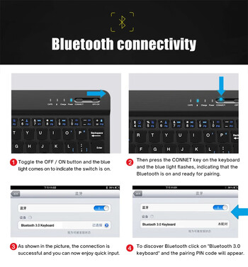 Безжична клавиатура за таблет за iOS Android Windows за iPad Huawei Samsung Xiaomi Teclado Клавиатура и мишка, съвместими с Bluetooth