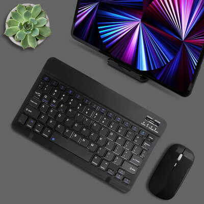 Tablet bežična tipkovnica za iOS Android Windows za iPad Huawei Samsung Xiaomi Teclado tipkovnica i miš kompatibilni s Bluetoothom