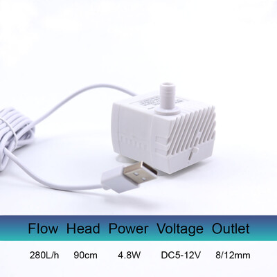 Akvaariumi sukelpump Veepump Mini DC5V USB Toiteliides 280L/h Sobib väikestele akvaariumidele