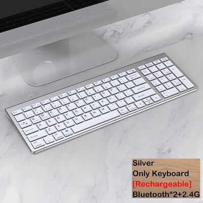 Hebrejski/ruski/španjolski/portugalski/korejski Bluetooth 5.0 & 2.4G bežična punjiva tipkovnica za tablet iPad PC Android IOS Win