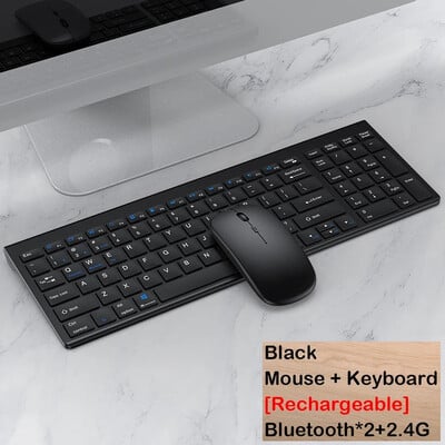 Hebrejski/ruski/španjolski/portugalski/korejski Bluetooth 5.0 & 2.4G bežična punjiva tipkovnica za tablet iPad PC Android IOS Win