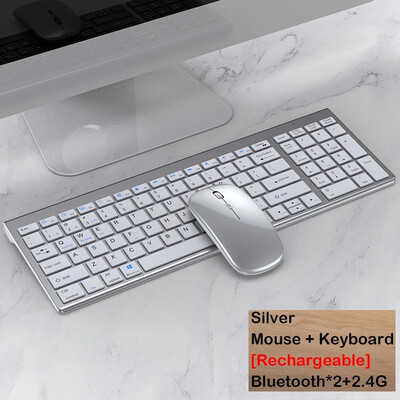 Hebrejski/ruski/španjolski/portugalski/korejski Bluetooth 5.0 & 2.4G bežična punjiva tipkovnica za tablet iPad PC Android IOS Win